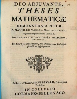 Theses mathematicae