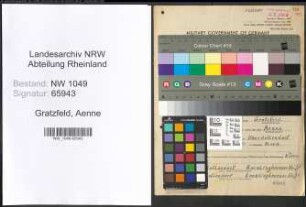 Entnazifizierung Aenne Gratzfeld , geb. 14.04.1907 (Postassistentin)