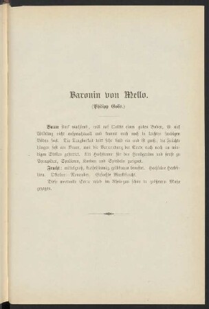 Baronin von Mello (Philipp Goes.)