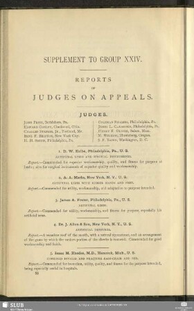 Supplement To Group XXIV. Reports Of Judges On Appeals