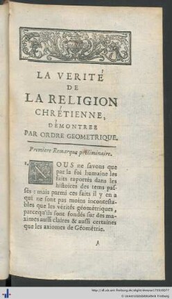 Remarques préliminaires.