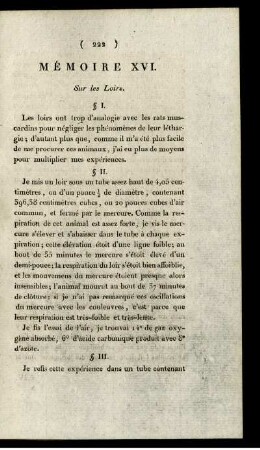 MEMOIRE XVI.