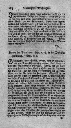 Orig.v.1775): Theorie des Paradoxen.