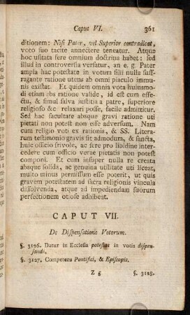 361-371, Caput VII. De Dispensatione Votorum.