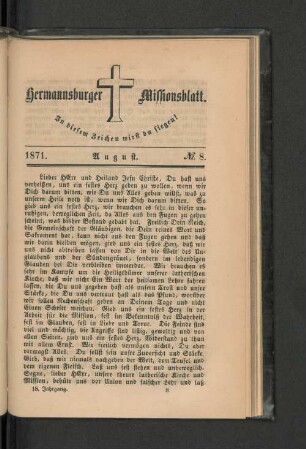No. 8. August. 1871.