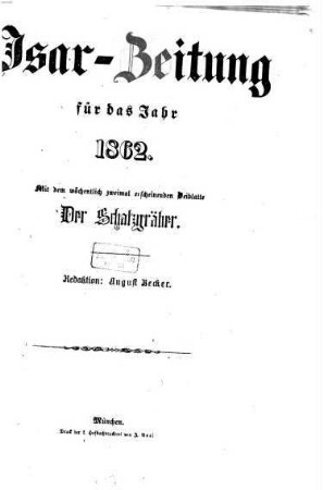 Isar-Zeitung. 1862, 1/6