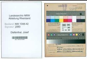 Entnazifizierung Josef Diefenthal , geb. 13.01.1900 (Bahnsekretaer)