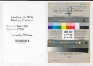 Entnazifizierung Wilhelm Schaefer , geb. 02.08.1892 (Lokfuehrer)