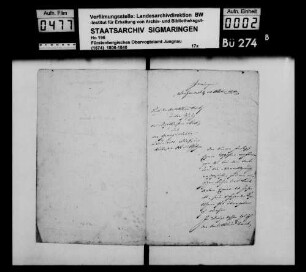 Vermögensübergabe des Schusters Josef Egner in Inneringen an seine Kinder