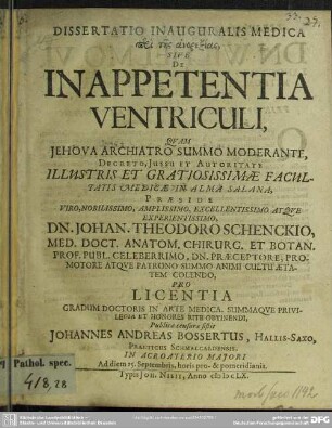 De inappetentia ventriculi