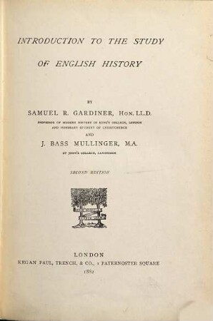 Introduction to the study of English history