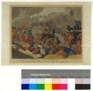 Tod des Herzogs von Braunschweig-Oels in der Schlacht von Quatre-Bras am 16. Juni 1815 (Bilderbogen zu den Napoleonischen Kriegen)
