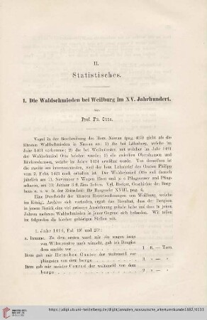 17: Die Waldschmieden bei Weilburg im XV. Jahrhundert