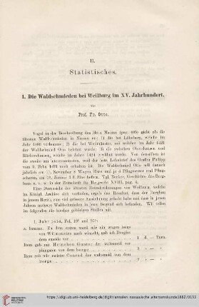 17: Die Waldschmieden bei Weilburg im XV. Jahrhundert