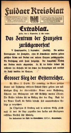 Dritte Ausgabe vom Mittwoch, den 02. September 1914.