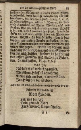 Zehende Betrachtung, Vom Frieden.