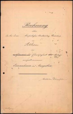 Abrechnung 1902/1903