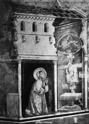 Franziskuslegende — Der heilige Franziskus betet in San Damiano