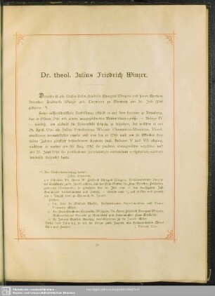 Dr. theol. Julius Friedrich Winzer