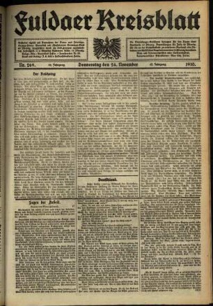 Ausgabe vom Donnerstag, den 24. November 1910.