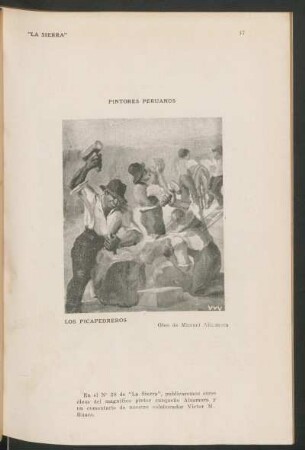 Los picapedreros - [Óleo] : Óleo de Manuel Alzamora. - Pintores peruanos.
