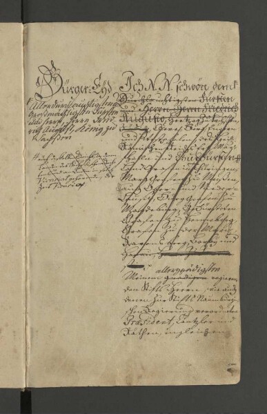 Bürgerbuch der Stadt Zeitz - 1701-1801