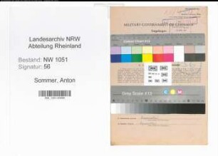 Entnazifizierung Anton Sommer , geb. 29.02.1892 (Schachtmeister)