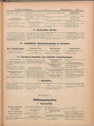Abschnitt V. Bildungswesen.