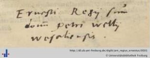 [Provenienz]: Regius, Ernestus