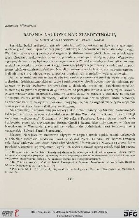 6: Badania naukowe nad starożytnością w Muzeum Narodowym w latach 1946 - 1961