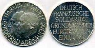 Medaille auf den Staatsbesuch Konrad Adenauers in Frankreich