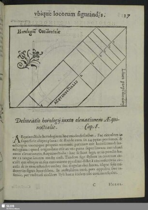 Delineatio horologii iuxta eleuationem Aequinoctialis. Cap. 8