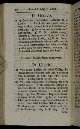 b) quae Melanchton. concernunt.