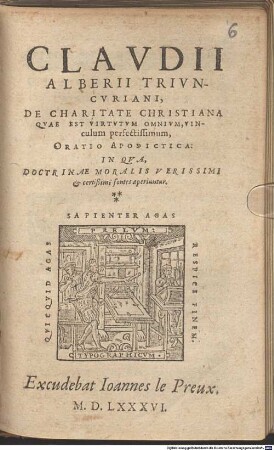 De charitate christiana oratio