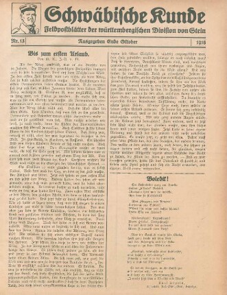 13.1918: Schwäbische Kunde