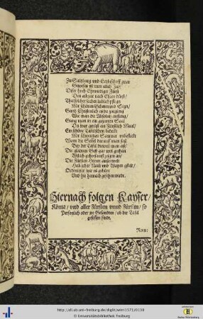 Hiernach folgen Kayser/ König/ und aller Fürsten unnd Fürstin …