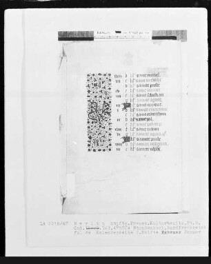 Lateinisches Stundenbuch — Teilbordüre, Folio 4verso