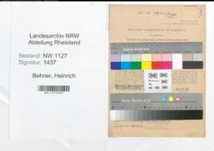 Entnazifizierung Heinrich Behner , geb. 21.07.1899 (Kammergerichtsrat)