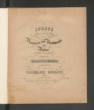 Sonate für Pianoforte und Violoncello oder Violine : Op. 3
