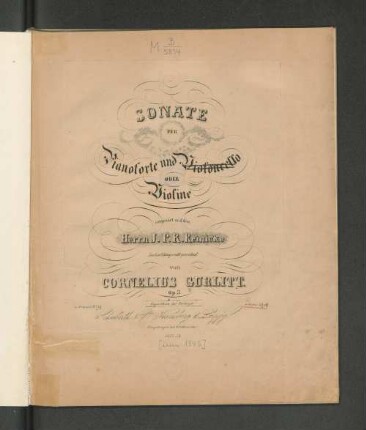 Sonate für Pianoforte und Violoncello oder Violine : Op. 3