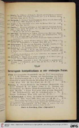 Hervorragende Kunstpublicationen zu sehr ermässigten Preisen