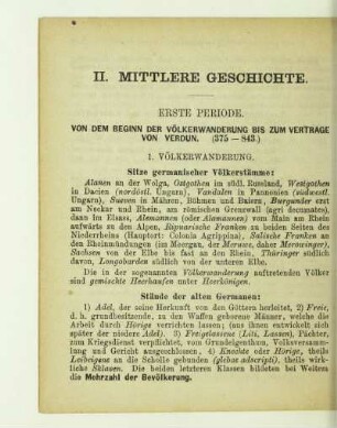 II. Mittlere Geschichte