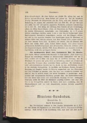 Missions-Rundschau. Westafrika. II