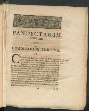 Titul I. De Condictione Furtiva