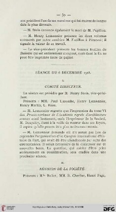 Séance du 6 décembre 1918