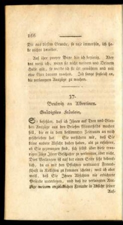 37. Beulwitz an Albertinen.