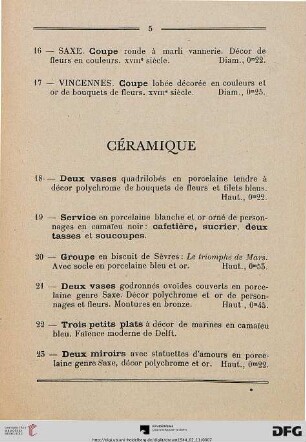 Céramique (Nr. 18-24)