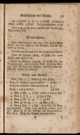 [2.] Subtrahiren (der Brüche)