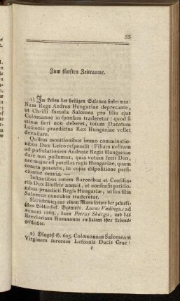 Zum fünften Zeitraume.