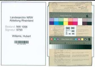 Entnazifizierung Hubert Willems , geb. 04.10.1901 (Arbeiter)